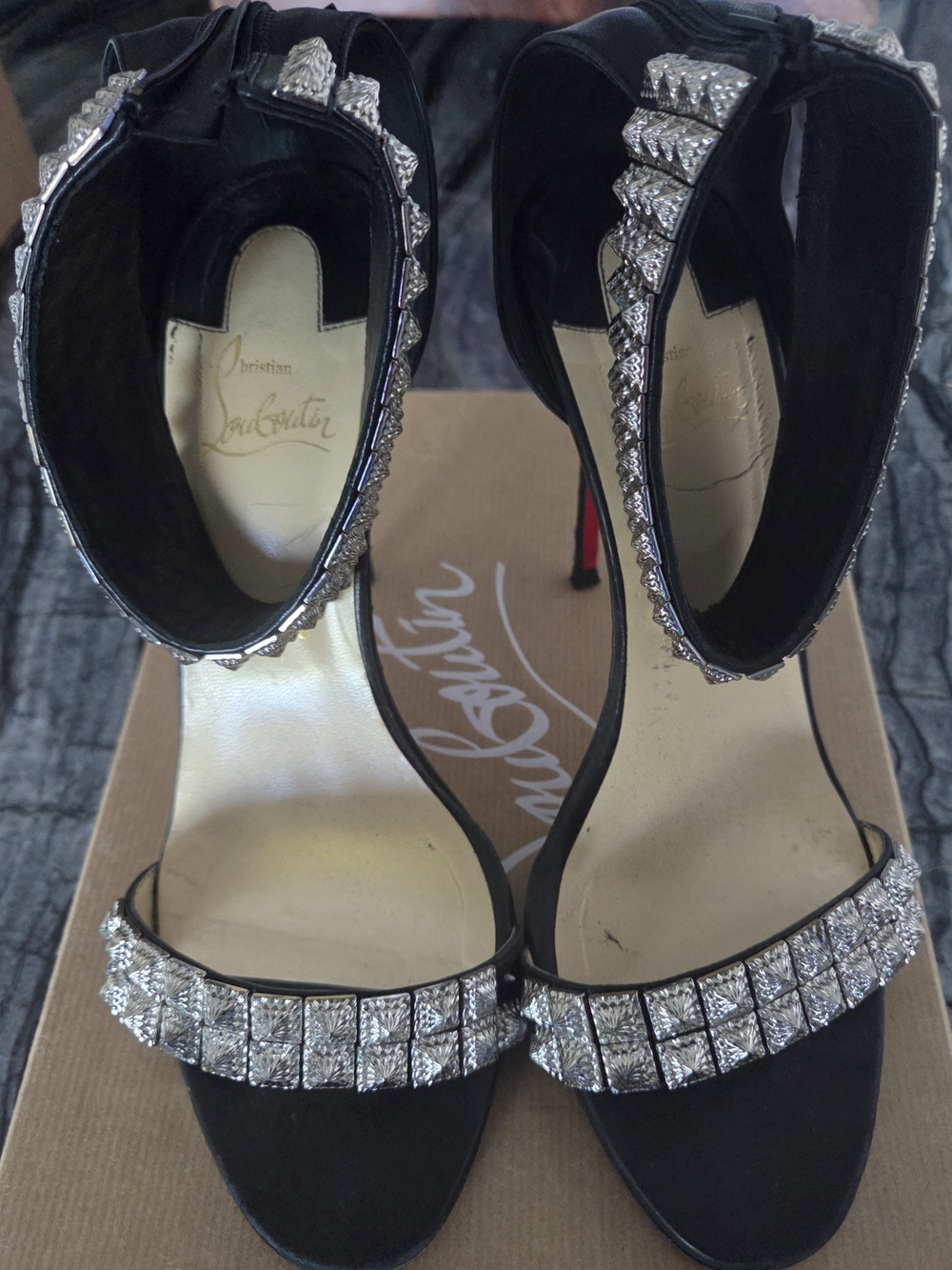 Christian Louboutin Priyadora 100 Studded Stiletto Sandals